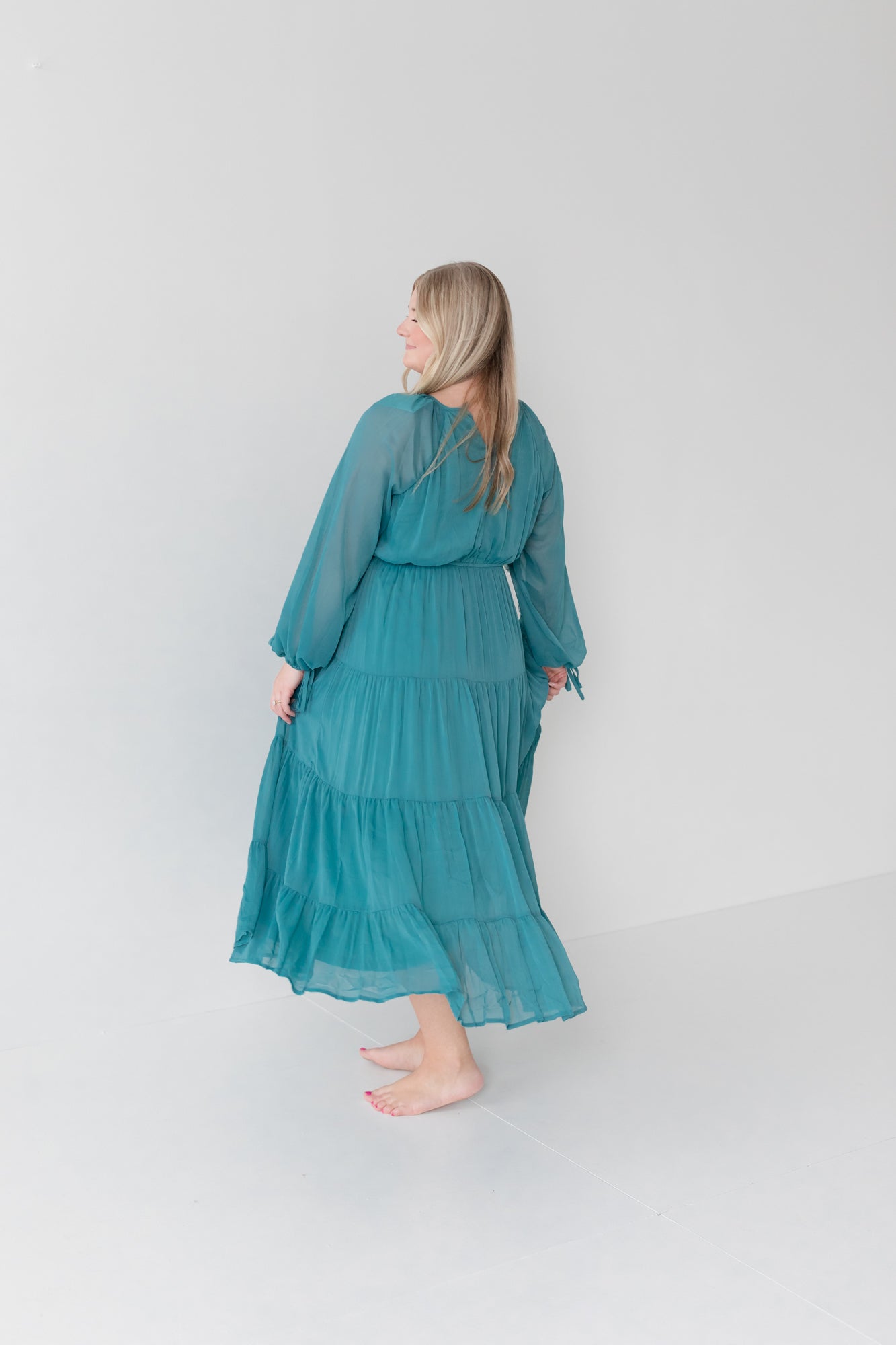 KRISTEN Ruffle Sleeve Midi Dress