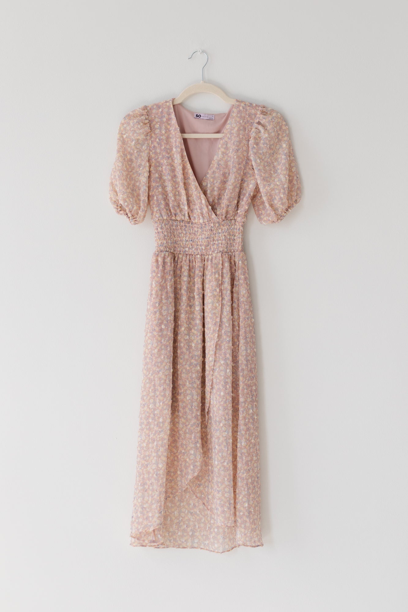 Small Pink & Coral SO Surplice Dress