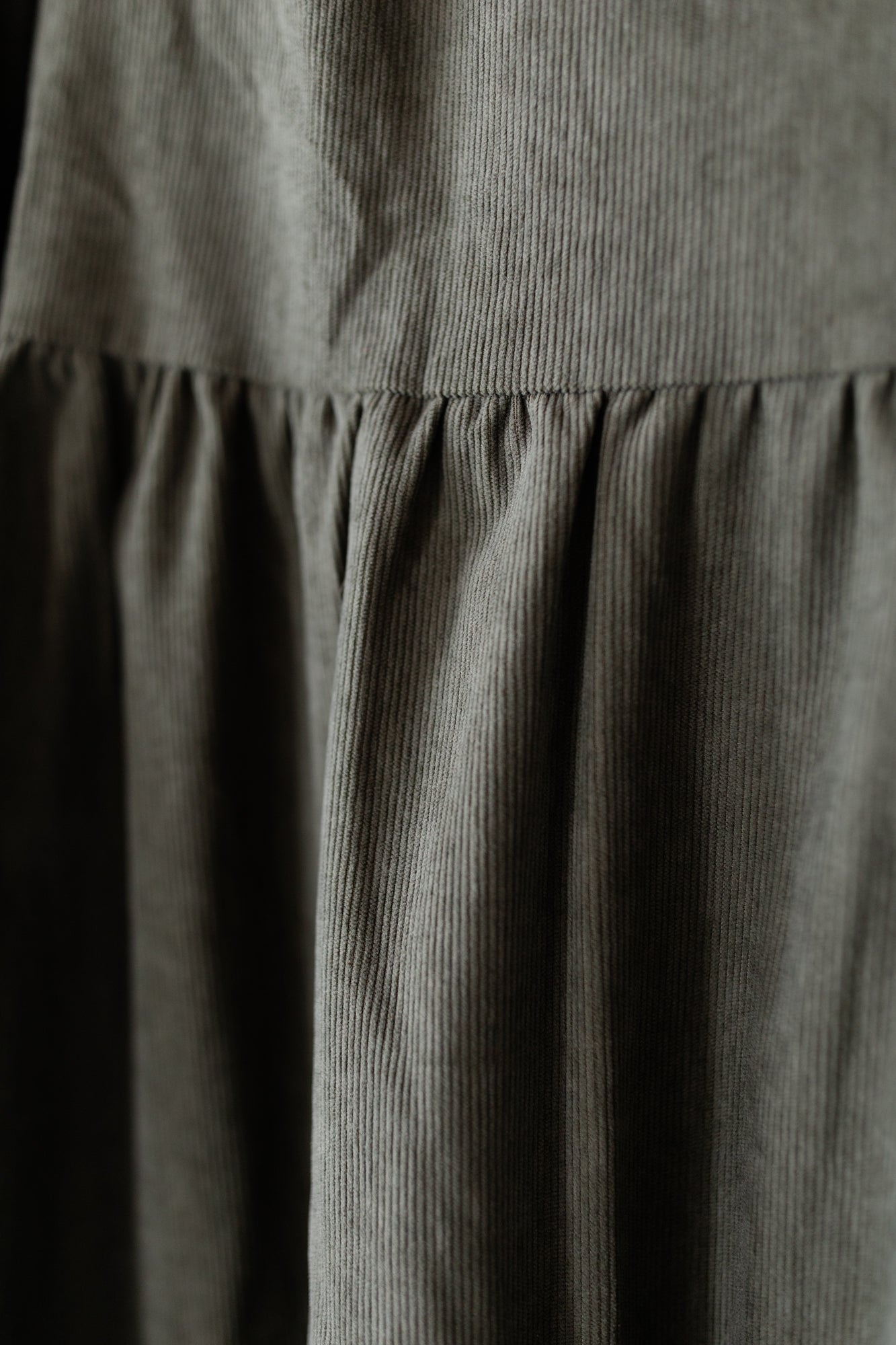 PIPER Square Neckline Balloon Sleeve Corduroy Bump Friendly Dress