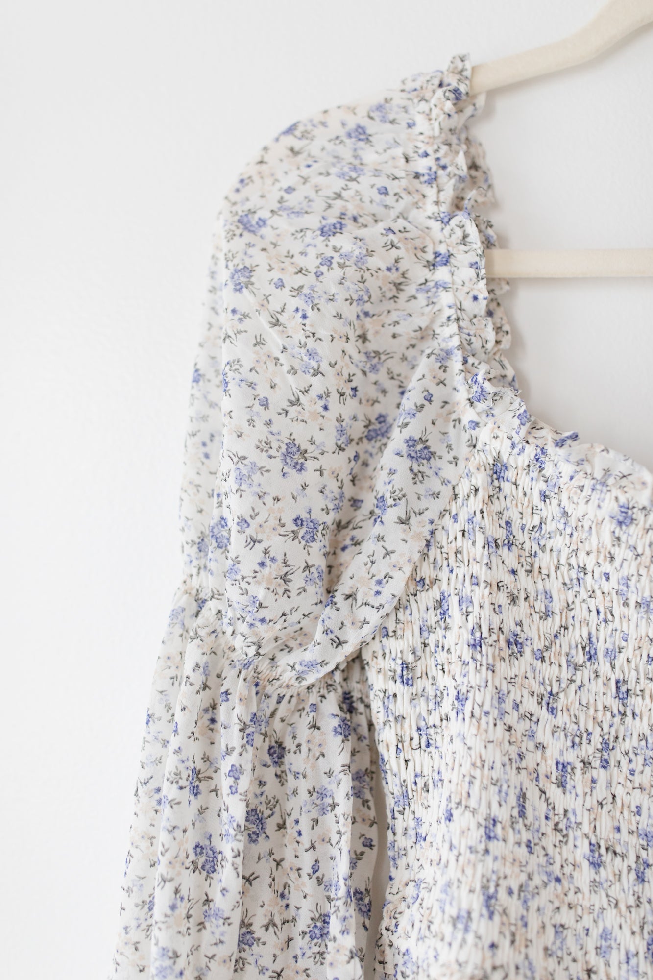 JULIET Sheer Sleeve Lavender Floral Midi Dress