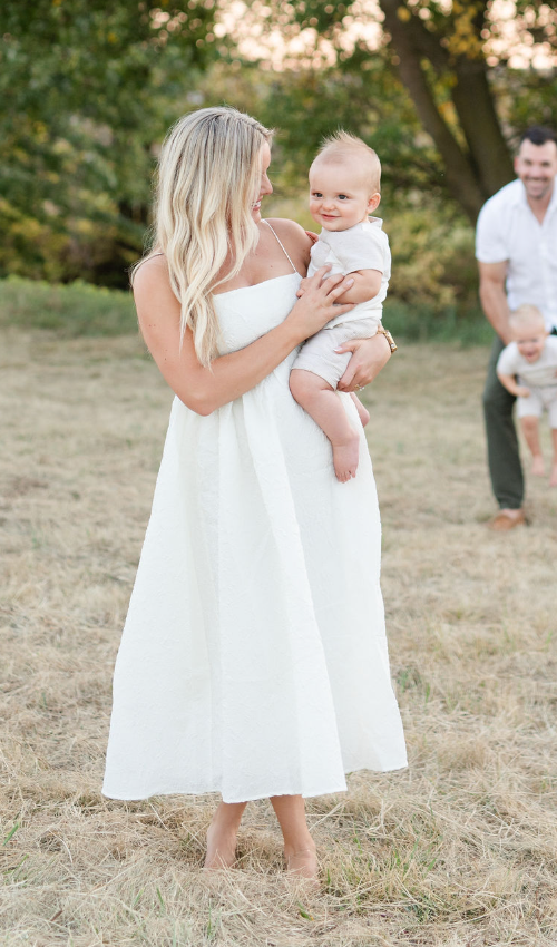 Belle White Floral Embossed Midi Dress
